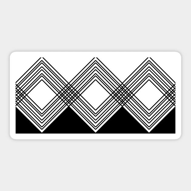 Abstract geometric pattern - black and white. Sticker by kerens